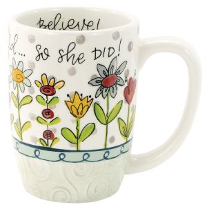 Simple Inspirations Ceramic Sculpted Mug - She Believed She Could So She Did 1
