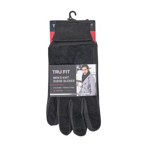 Trufit Men's Knit Suede Gloves - Black