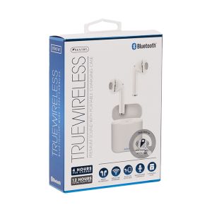 Bluetooth TrueWireless Earbuds With Portable Charging Case - White