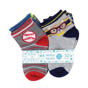 10-Pair Baby Ankle Socks - Boy