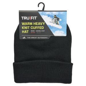 Trufit Heavy Knit Cuff Hat - Black
