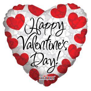 Happy Valentine's Day Prismatic Hearts Foil Balloon