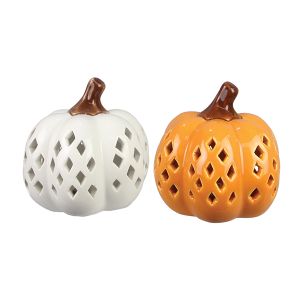 Ceramic Light-Up Pumpkins with Cutouts