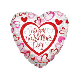 Patterned Hearts Foil Balloon