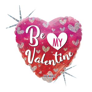 18-Inch Holographic Valentine Balloon - Be My Valentine