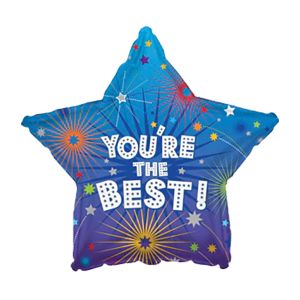 You're The Best Blue Star Foil Balloon - Bagged