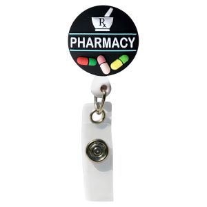 3D Rubber Retractable Badge Holder - Pharmacy