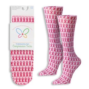 Therapeutic Compression Socks - Pink Ribbon