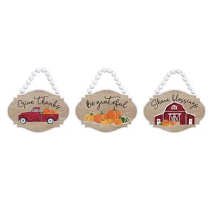 Bead Hanger Wood Fall Signs With Blessings