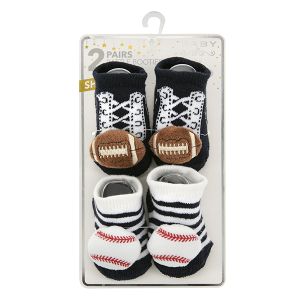 2-Pack Rattle Booties - Sports