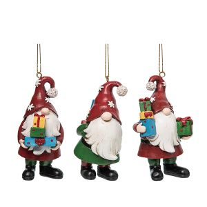 Resin Gnome With Presents Ornaments