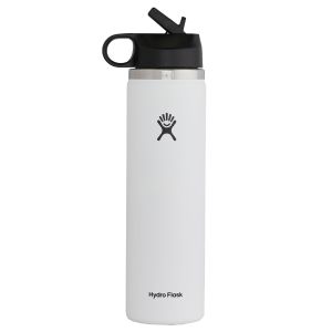 Hydro Flask 24 Oz Wide-Mouth Water Bottle with Straw Lid - White