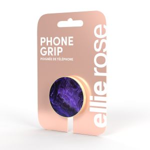 Ellie Rose Agate Phone Grip - Deep Purple With Gold Trim