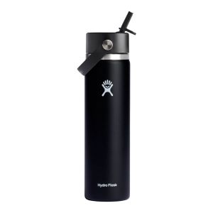Hydro Flask 24 Oz Wide-Mouth Water Bottle with Flex Straw Lid - Black