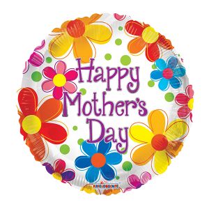 Happy Mother's Day Multicolor Flowers Foil Balloon - Bagged
