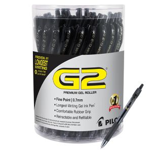 Pilot G2 Premium Gel Roller Pens - 36ct Tub - Fine Point - Black