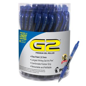 Pilot G2 Premium Gel Roller Pens - 36ct Tub - Fine Point - Blue