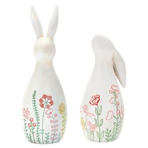 Floral Bunny Figures