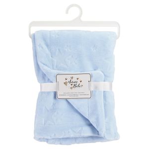 Sculpted Fleece Baby Blanket - Blue Stars