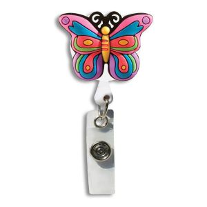3D Rubber Retractable Badge Reel - Butterfly