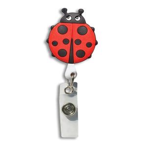 3D Rubber Retractable Badge Reel - Ladybug