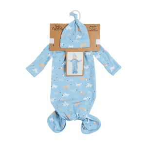 Photo Op Baby Cap and Gown Set - Blue Puppies
