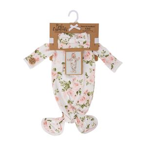 Photo Op Baby Headband and Gown Set - Pink Floral