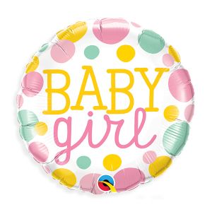 Baby Girl Polka Dots Foil Balloon