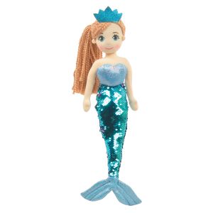 Perla Mermaid Plush Doll With Reversible Sequin Tail