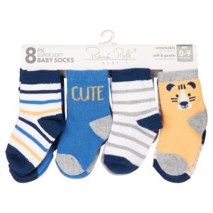 8-Pair Super Soft Baby Socks - Boy