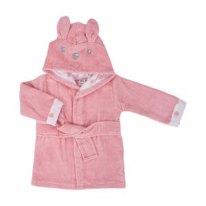 Hooded Velour Cotton Baby Robe - Bunny
