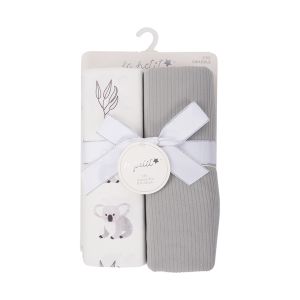 2-Pack Ultra-Soft Swaddle Blankets - Gray Koala