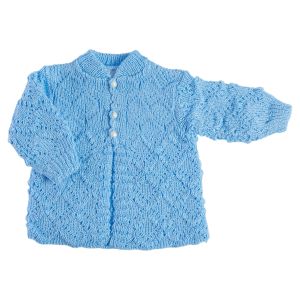 Newborn Crocheted Baby Sweater - Blue