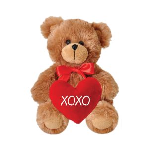 Brown Plush Valentine Bear with XOXO Heart