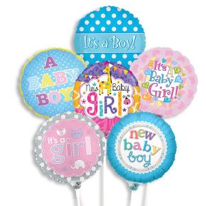 Pre-Inflated Mini Balloons On Sticks - New Baby