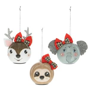 Animal Ball Ornaments with LED Lights