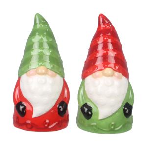 Ceramic Christmas Gnome Salt and Pepper Shaker Set