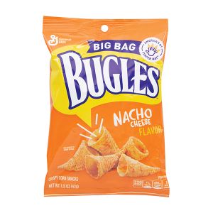 Bugles Nacho Cheese Crispy Corn Snacks - Large Single Serving Size