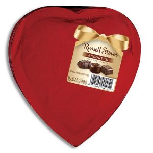 Russell Stover Assorted Chocolates in Red Foil Heart Box