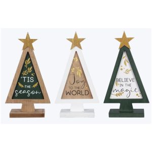 Wood Christmas Tree Tabletop Signs