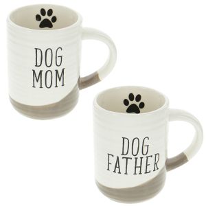 Ceramic Dog Mom and Dog Father Mugs