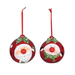 Light-Up Santa and Snowman Ornaments With Blinking Noses