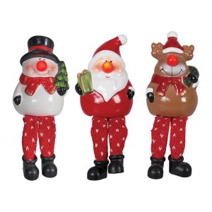 Ceramic Christmas Shelf Sitters with Red Noses
