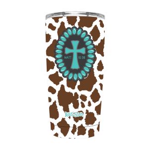 20-Ounce Stainless Steel Tumbler - Cowhide Cross
