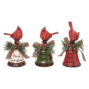 Decorative Christmas Bell with Cardinal