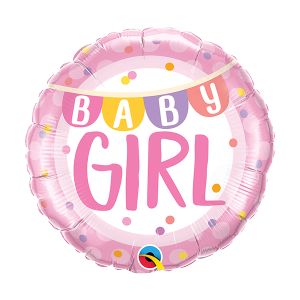 Baby Girl Banner Foil Balloon - Bagged