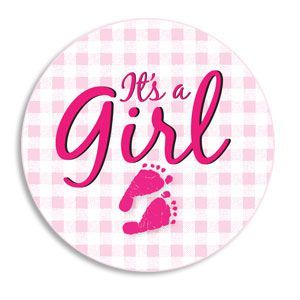 Birth Announcement Button - It's a Girl