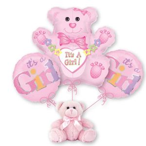 Balloon Bouquet - Girl Teddy Bear
