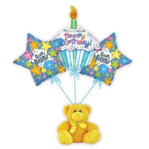Balloon Bouquet - Happy Birthday Stars