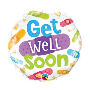 Get Well Soon Bandages Foil Balloon - Bagged
